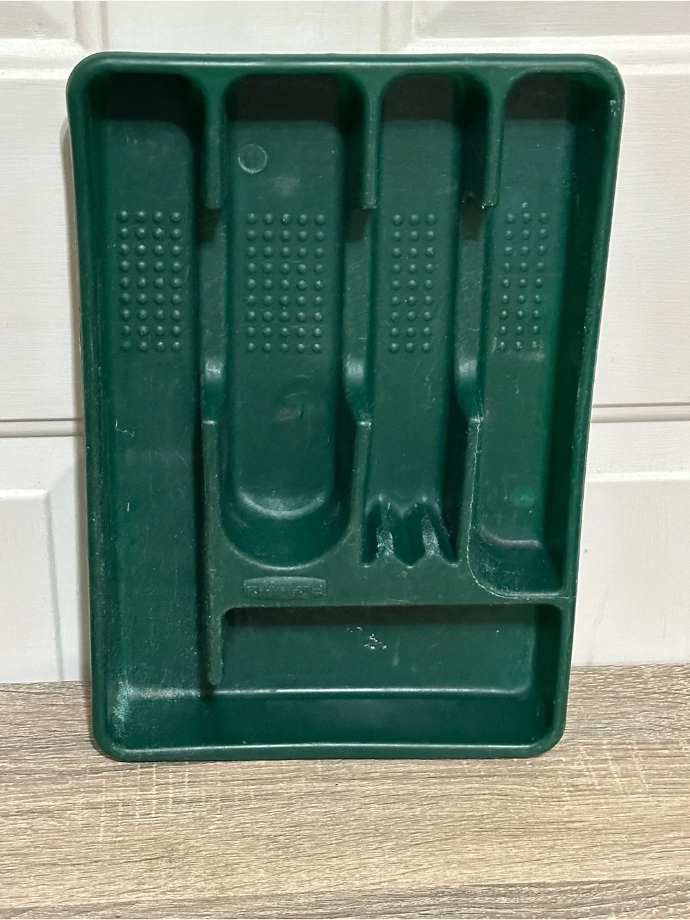 Vintage Rubbermaid 2919 Dark Green Cutlery Organizer Tray Made in USA 5 Slot